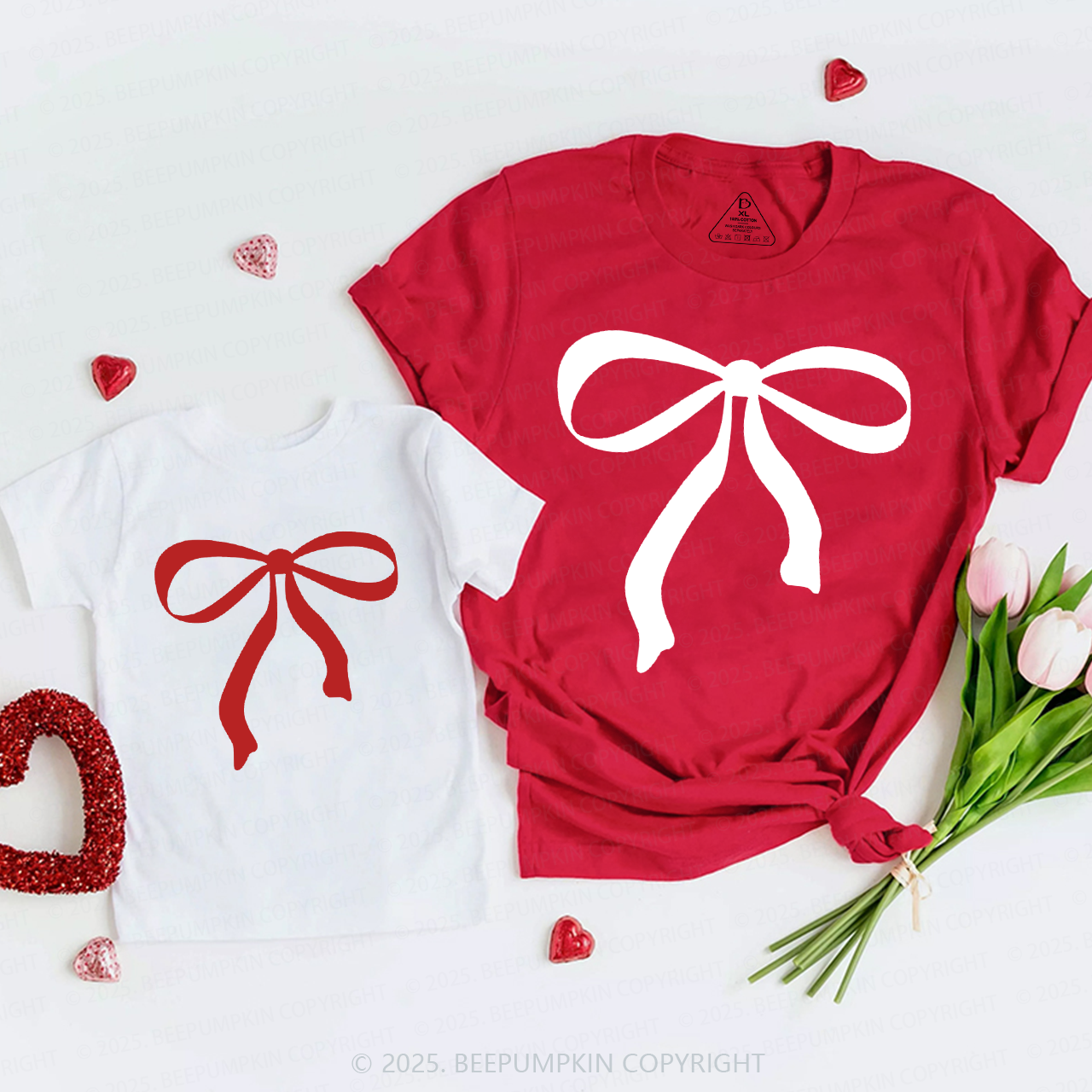 Bow Of Love Family Matching Valentine's Day Shirts