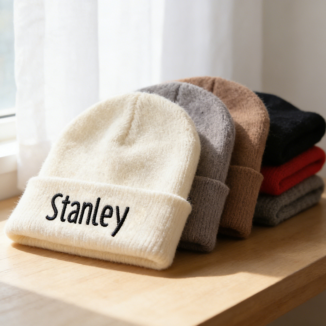 Embroidered Name Beanie Hat