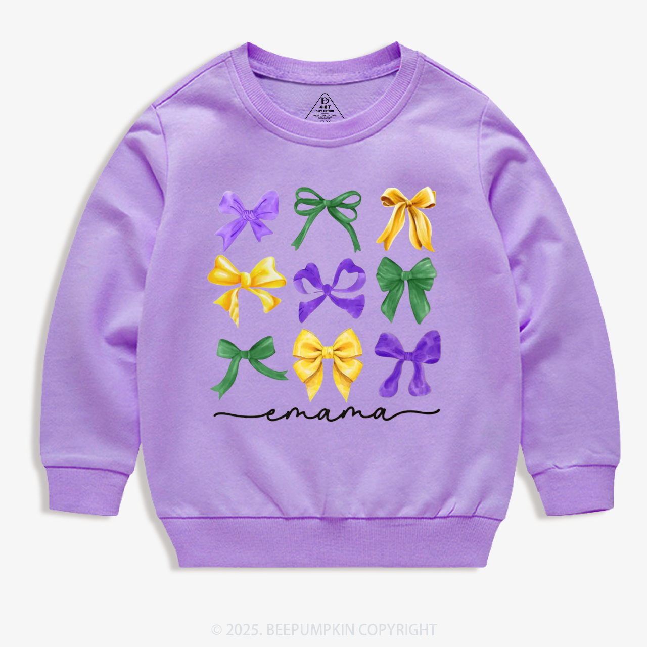Personalized Carnival Bow Name Kid's Sweatshirt