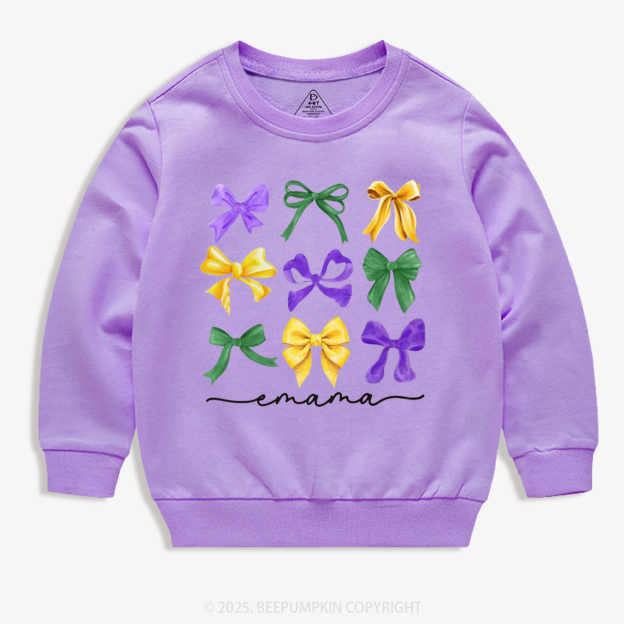 Personalized Carnival Bow Name Kid's Sweatshirt