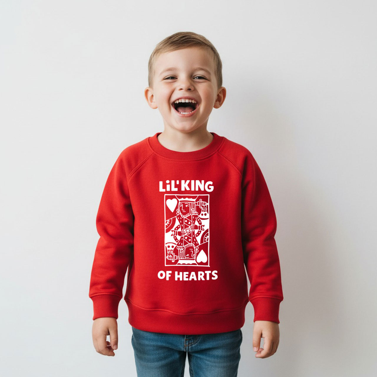Lil' King of Hearts Valentine's Day Kid's Sweatshirt