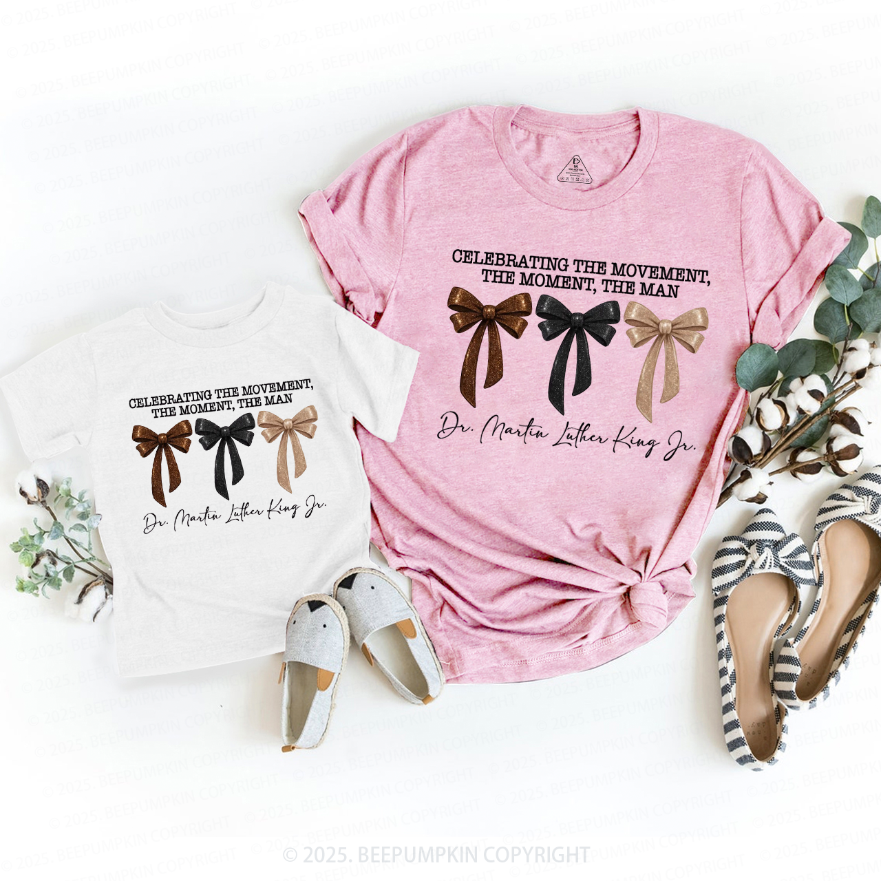 Golden Dream Bows Black  History Month Mom&Me Matching Tees