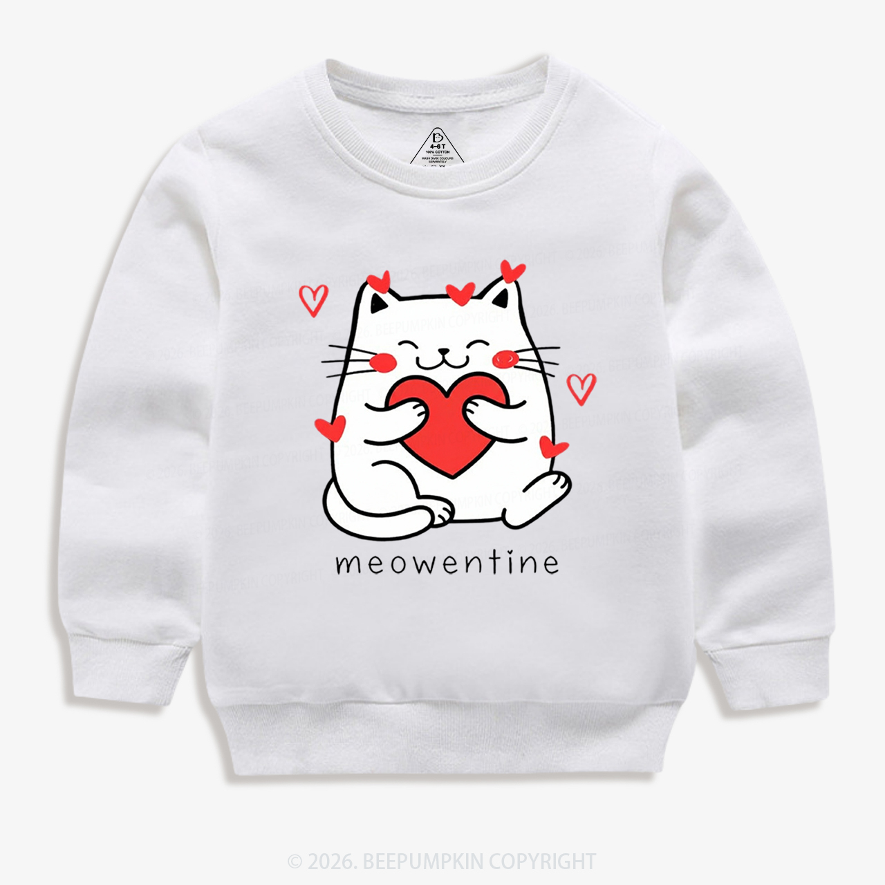 Meowentin Valentine's Day Kid's Sweatshirt