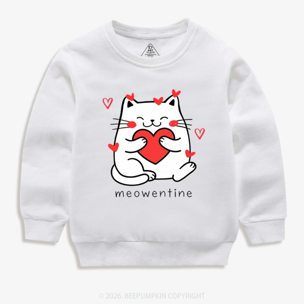 Meowentin Valentine's Day Kid's Sweatshirt
