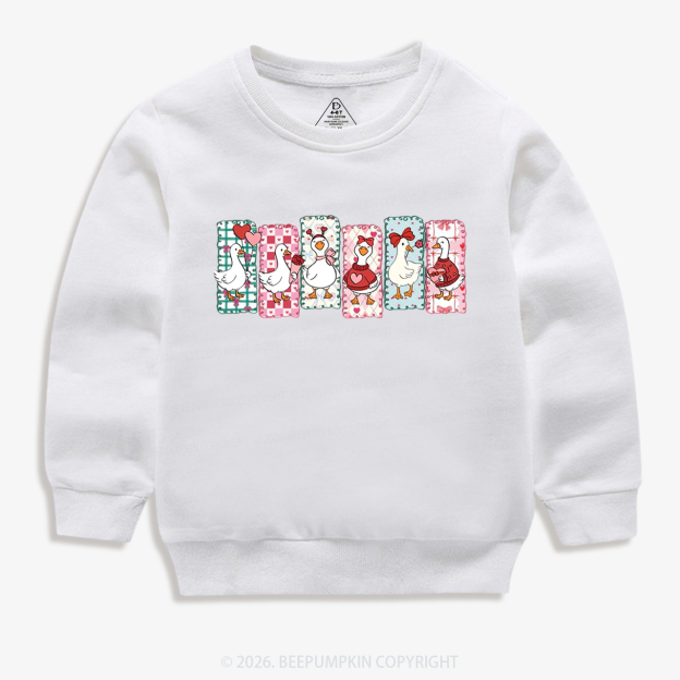 Just a Love Goose Valentine's Day Kid's Sweatshirt
