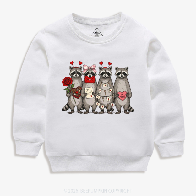 Feral Raccoon Valentine's Day Kid's Sweatshirt