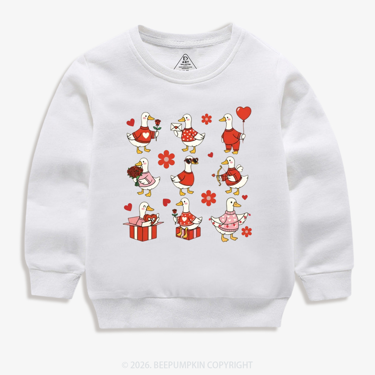 Lovely Goose Valentine's Day Kid's Sweatshirt