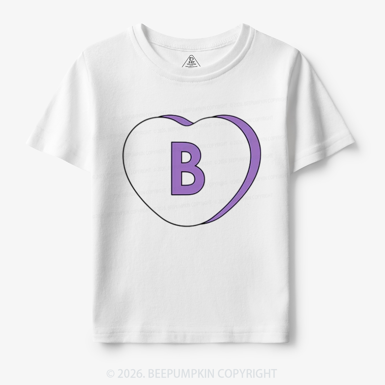 Personalized Candy Heart Initial Valentine's Day Toddler&Kid's Tees Beepumpkin