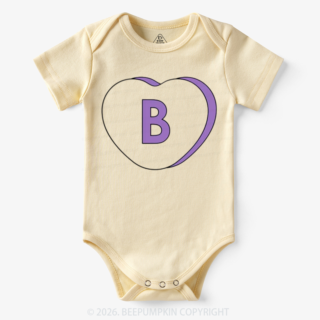 Personalized Candy Heart Initial Valentine's Day Bodysuit