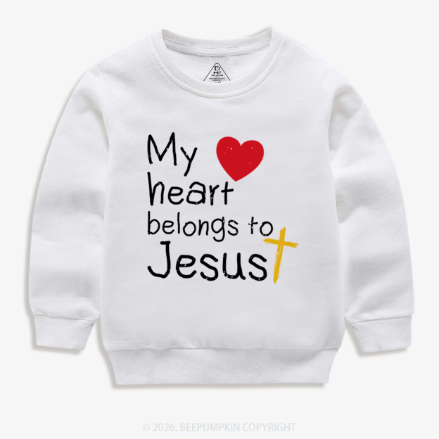 My Heart Belongs to Jesus Valentine's Day Kid's Sweatshirt