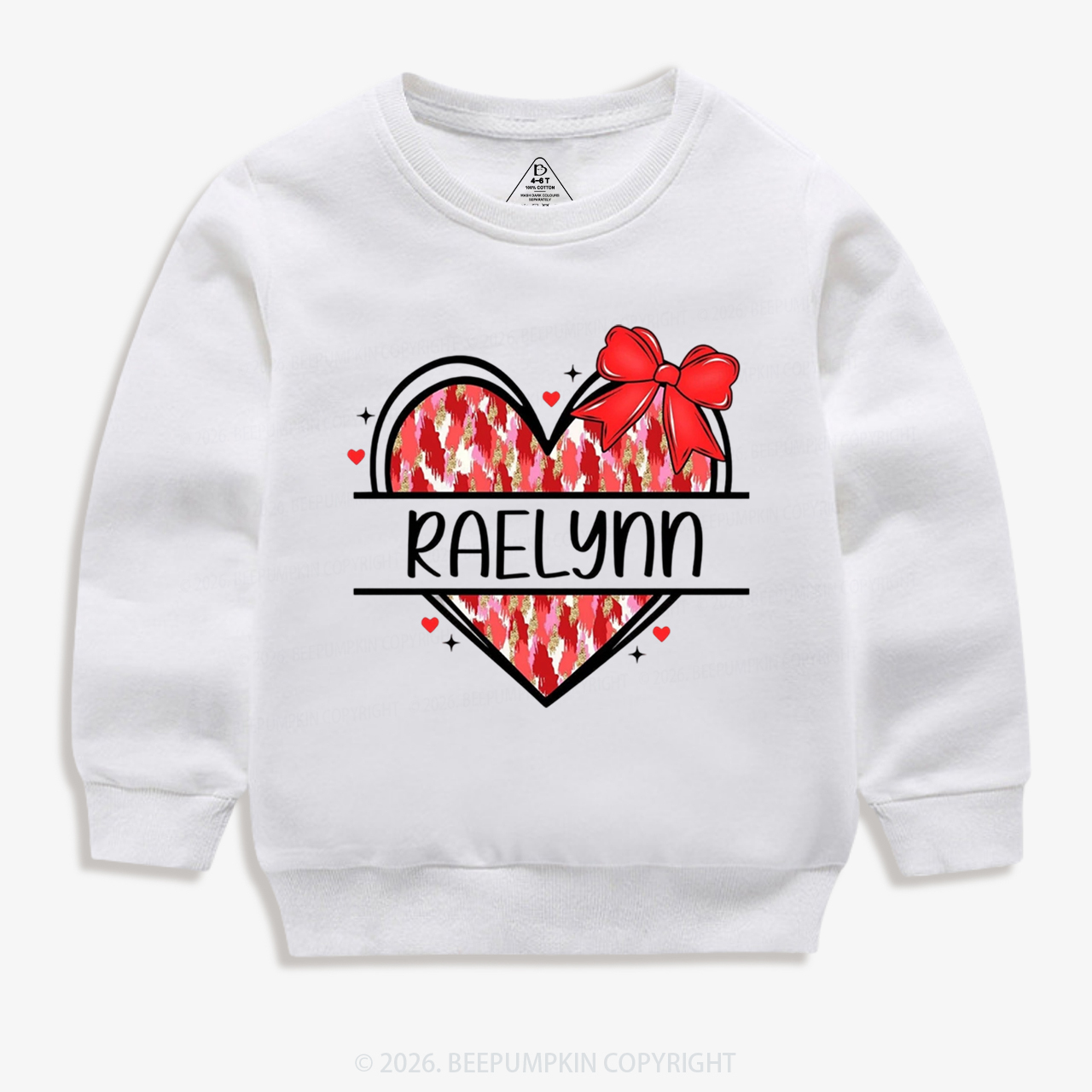Personalized Heart Name Valentine's Day Kid's Sweatshirt