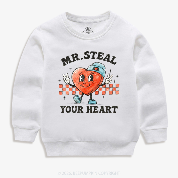 Mr. Steal Your Heart Valentine's Day Kid's Sweatshirt