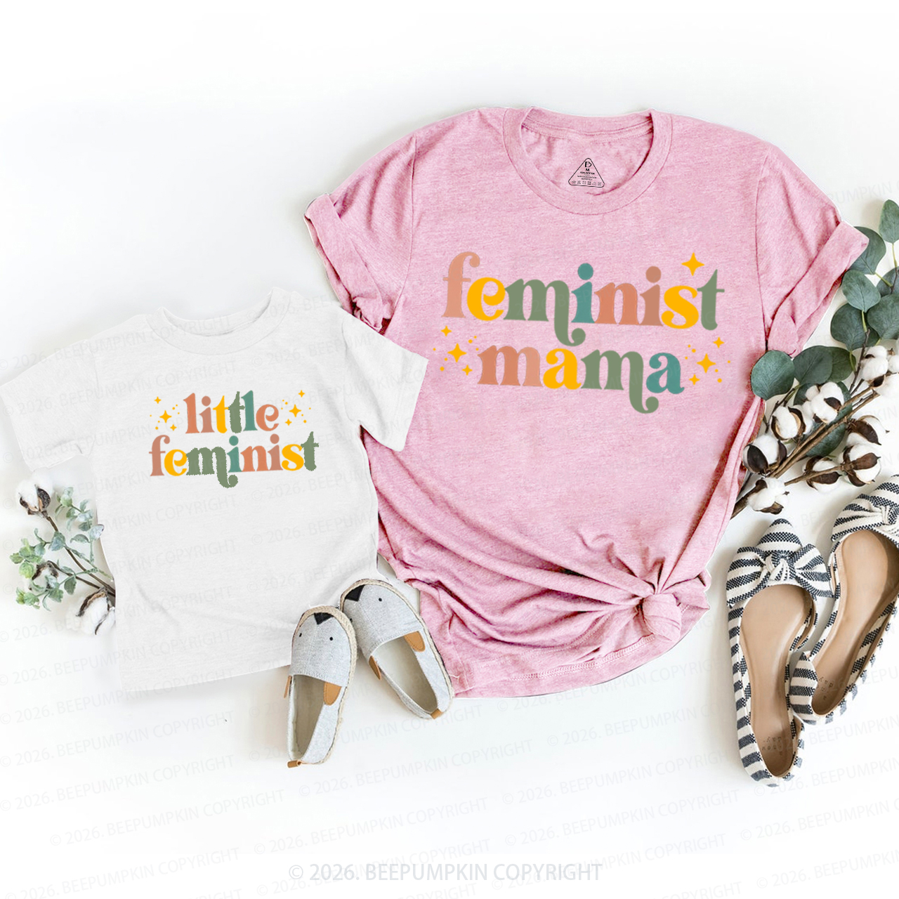 Vintage Little Feminist Mom&Me Matching Tees