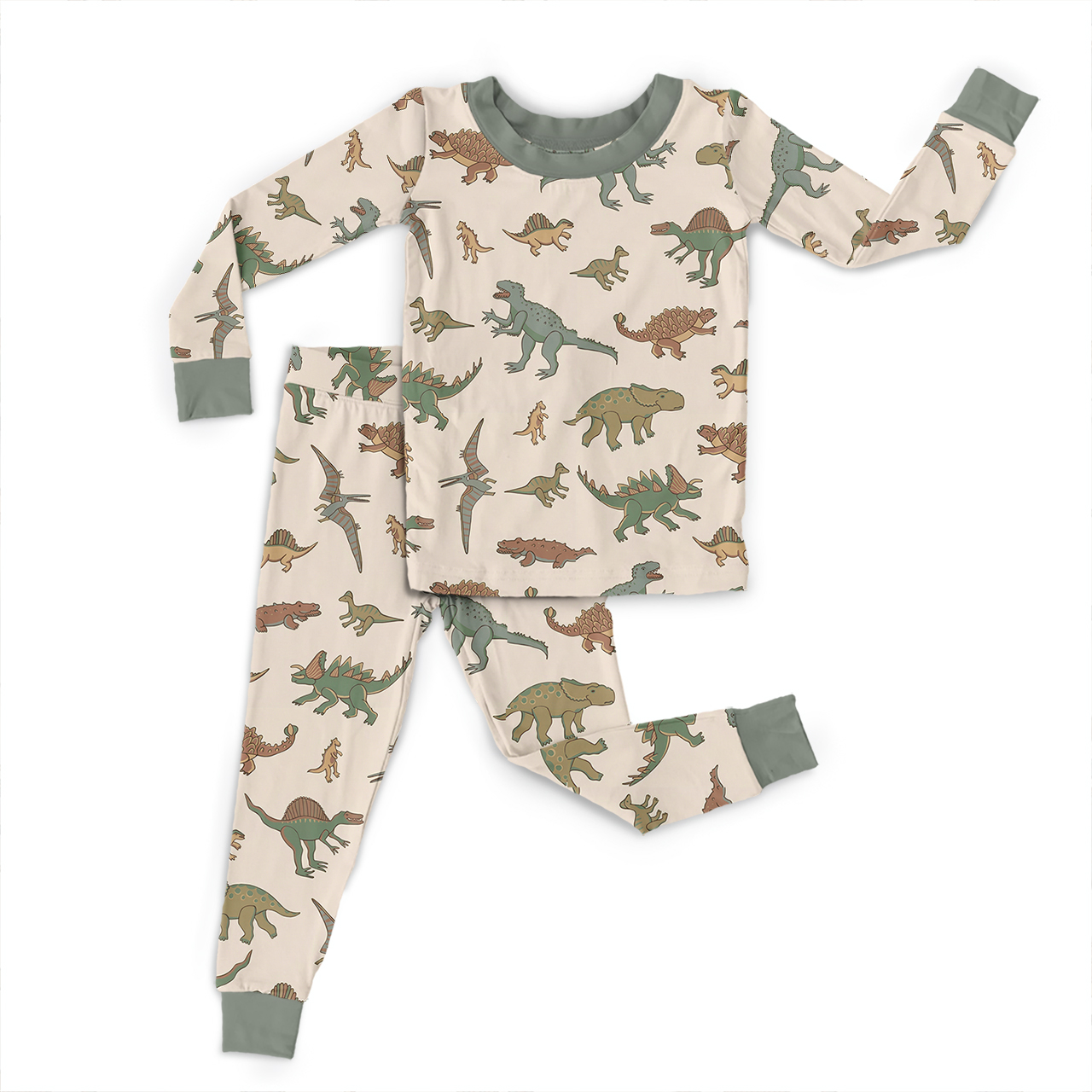 Dinosaur Dreamland Two-Piece Pajama Set For Kids