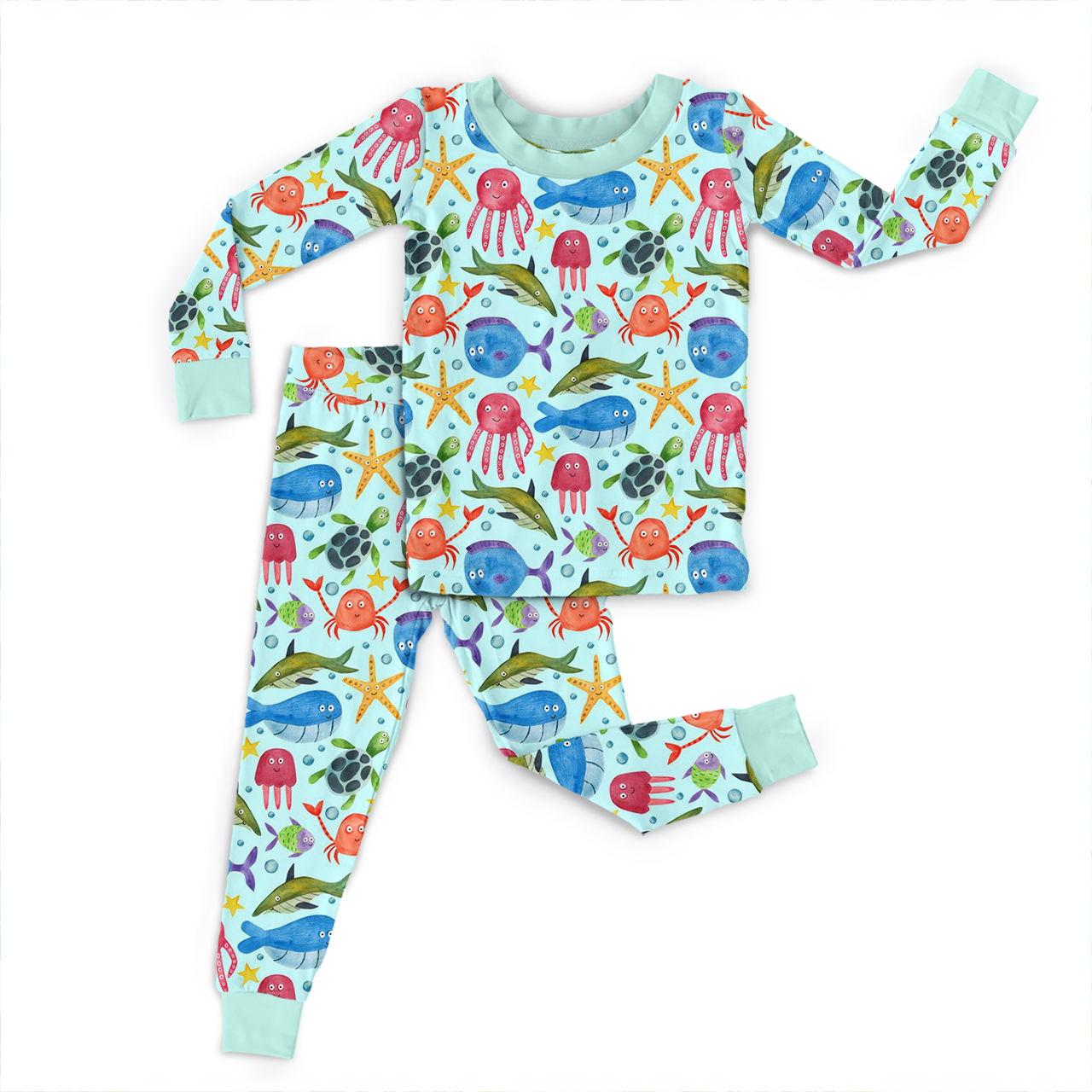 Ocean Friends Two-Piece Pajama Set For Kids