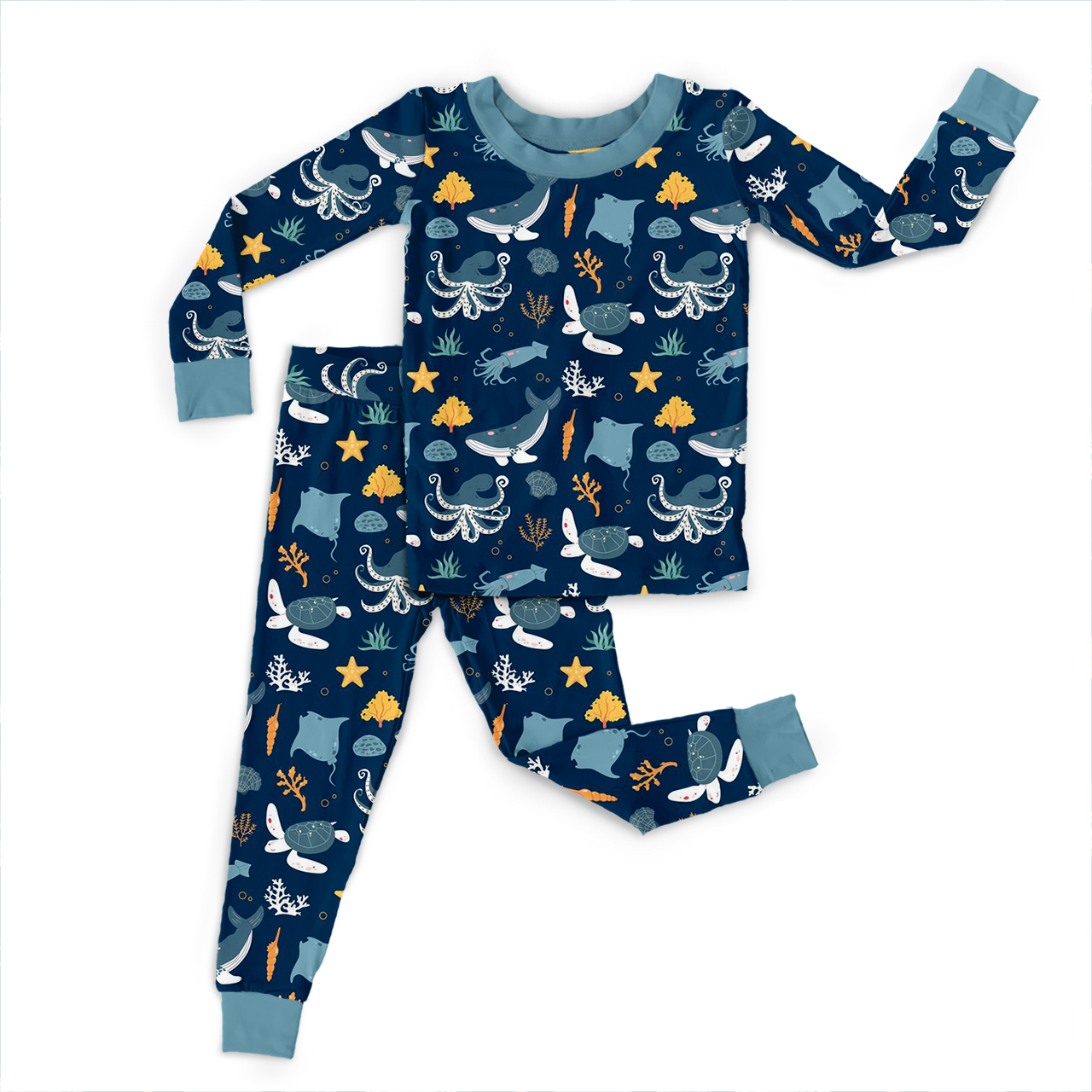 Midnight Ocean Dream Two-Piece Pajama Set For Kids