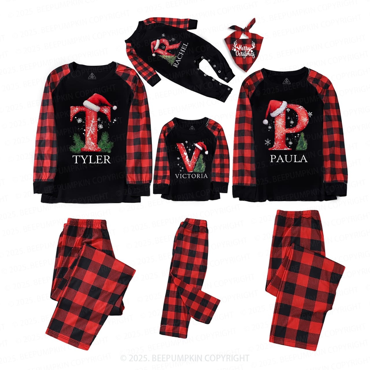 Personalized Winter Wonderland Letters Family Matching Pajamas