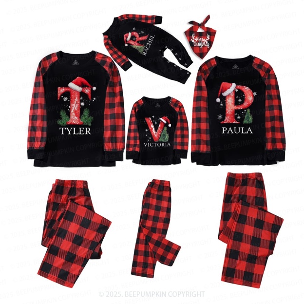 Personalized Winter Wonderland Letters Family Matching Pajamas