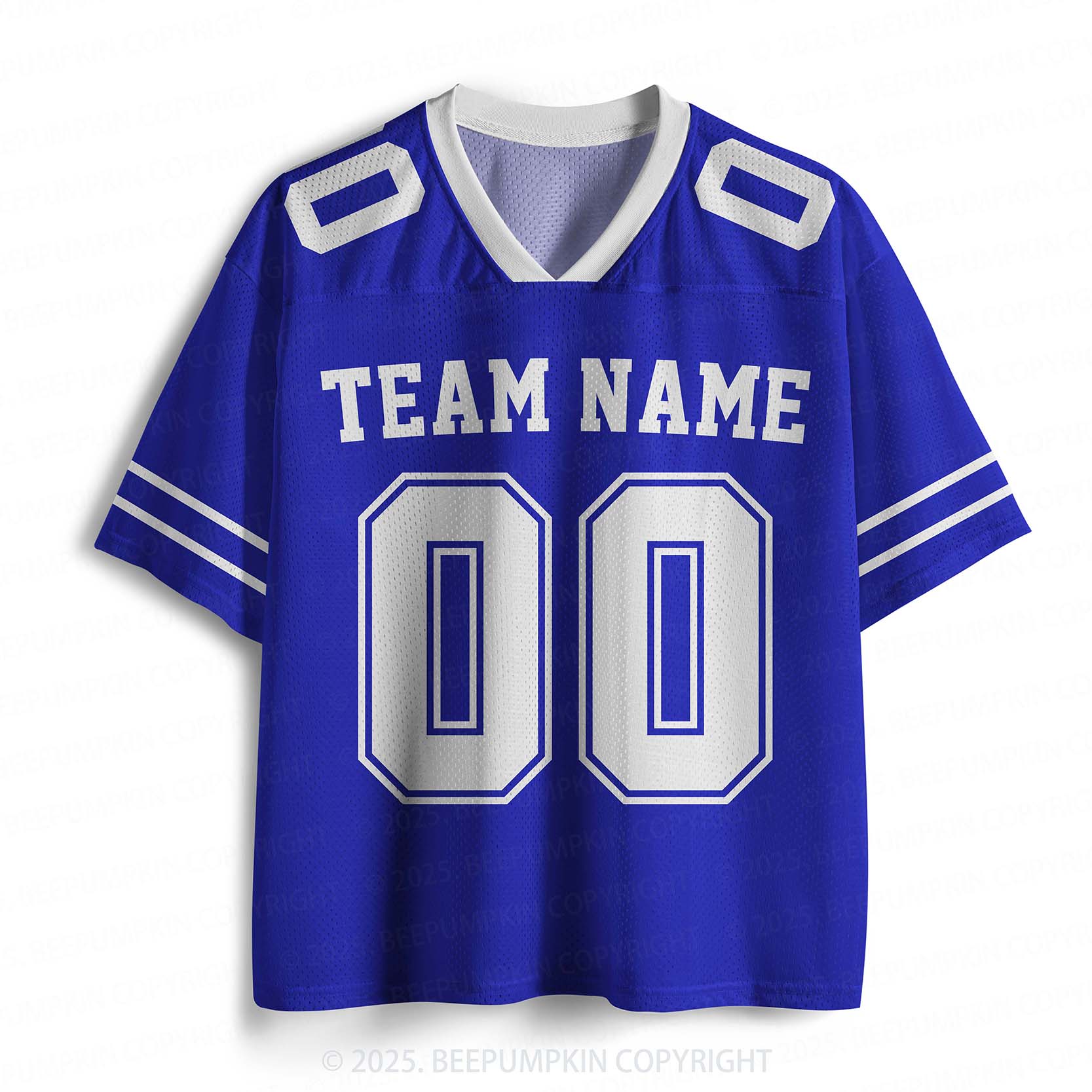 Personalized Team Name & Number Blue Adult Sport Jersey Beepumpkin