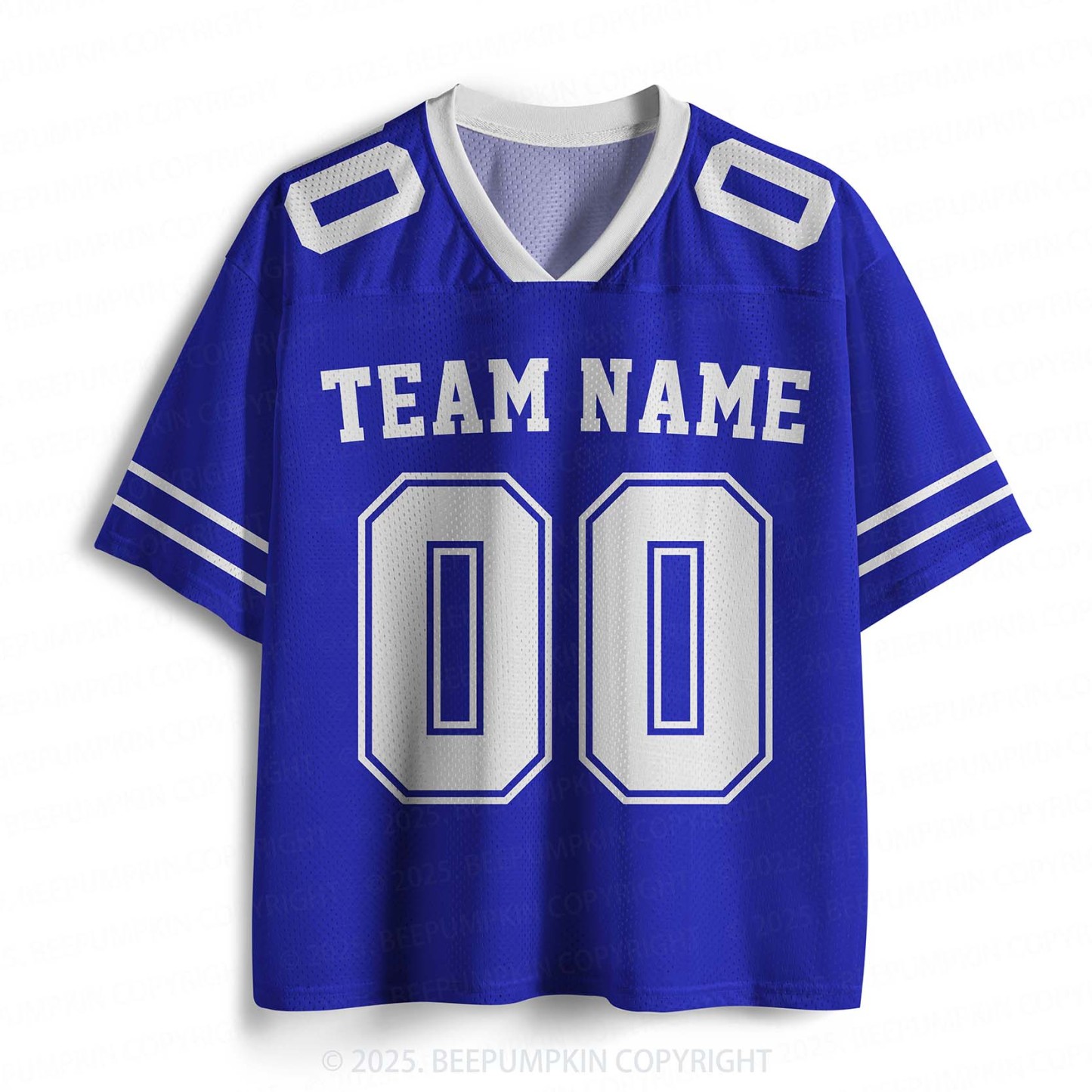 Personalized Team Name & Number Blue Adult Sport Jersey Beepumpkin