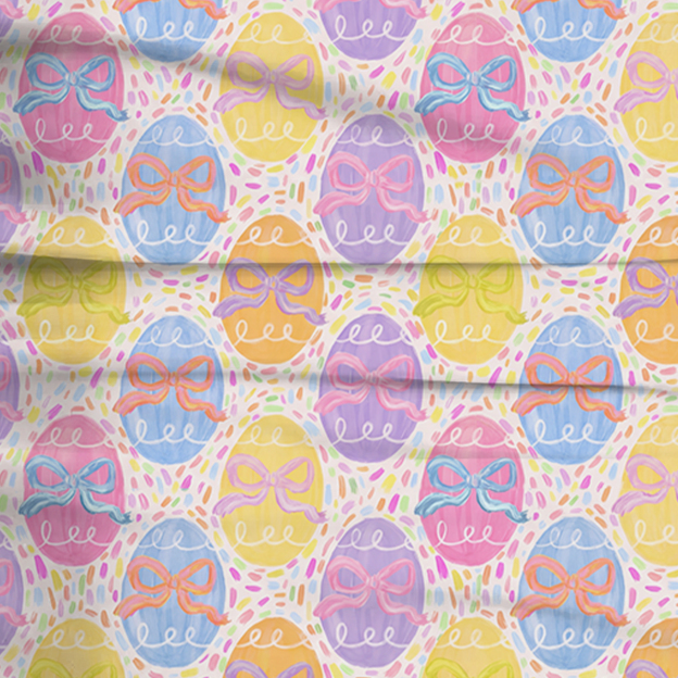 Easter Spring Colors Bows Two-Piece Pajama Set For Kids