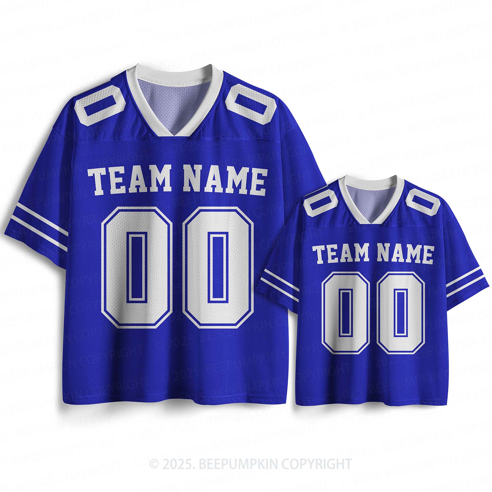 Personalized Team Name & Number Blue Family Matching Sport Jersey Beepumpkin