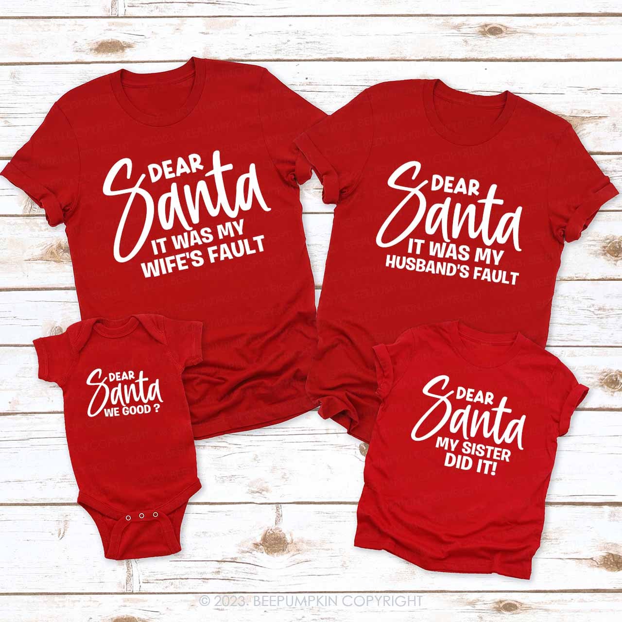 Christmas Dear Santa Family Matching Shirts Beepumpkin