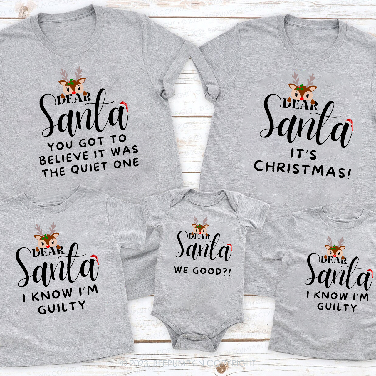 Dear Santa We Good for Everthing Family Christmas Matching Tees Beepumpkin