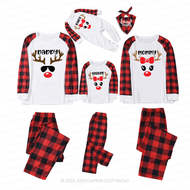 Personalized Xmas Reindeer Family Matching Pajamas