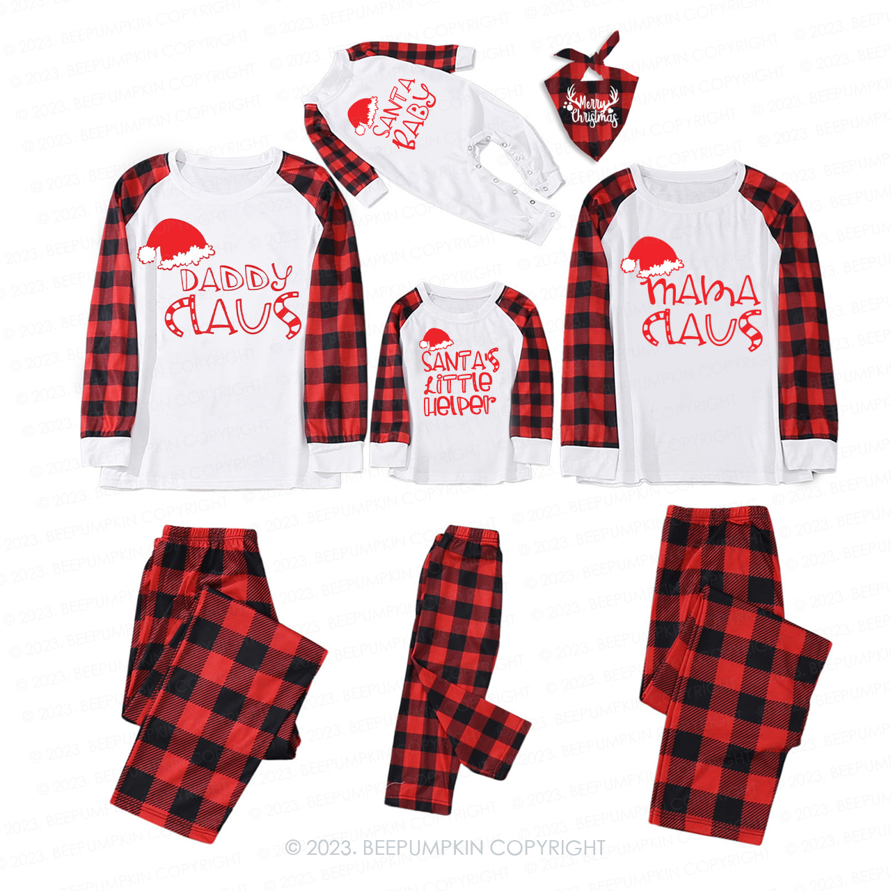 Santa Claus Mommy and Me Family Christmas Pajamas