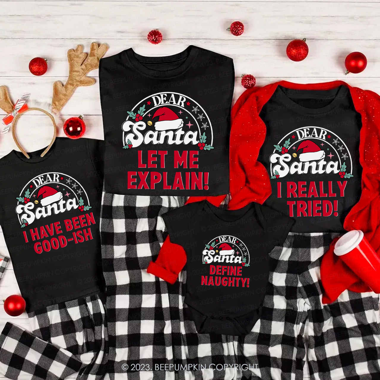 Personalized Funny Christmas Party Matching Tees For Family