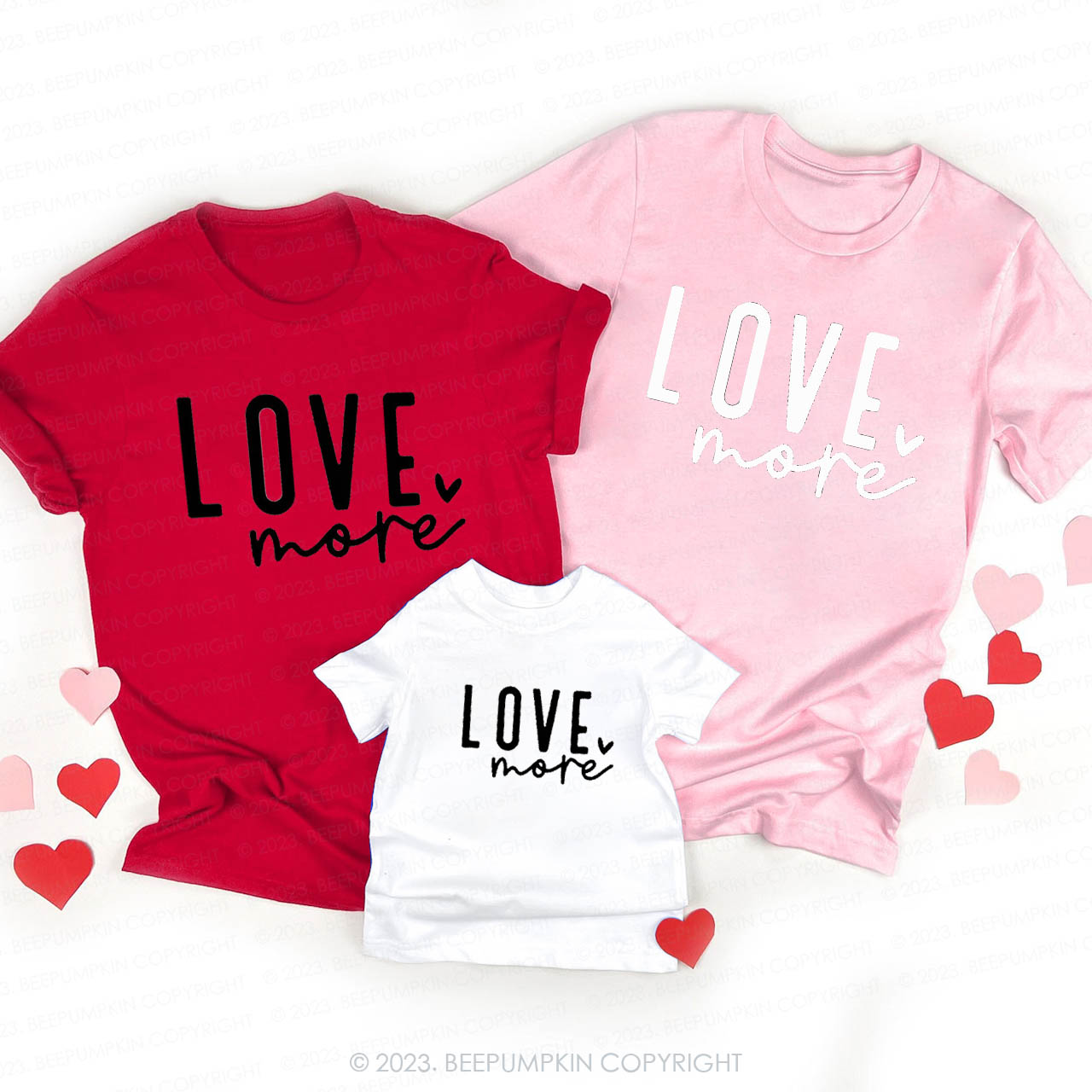 Love More Valentine Sweet Holiday Family Matching Shirts