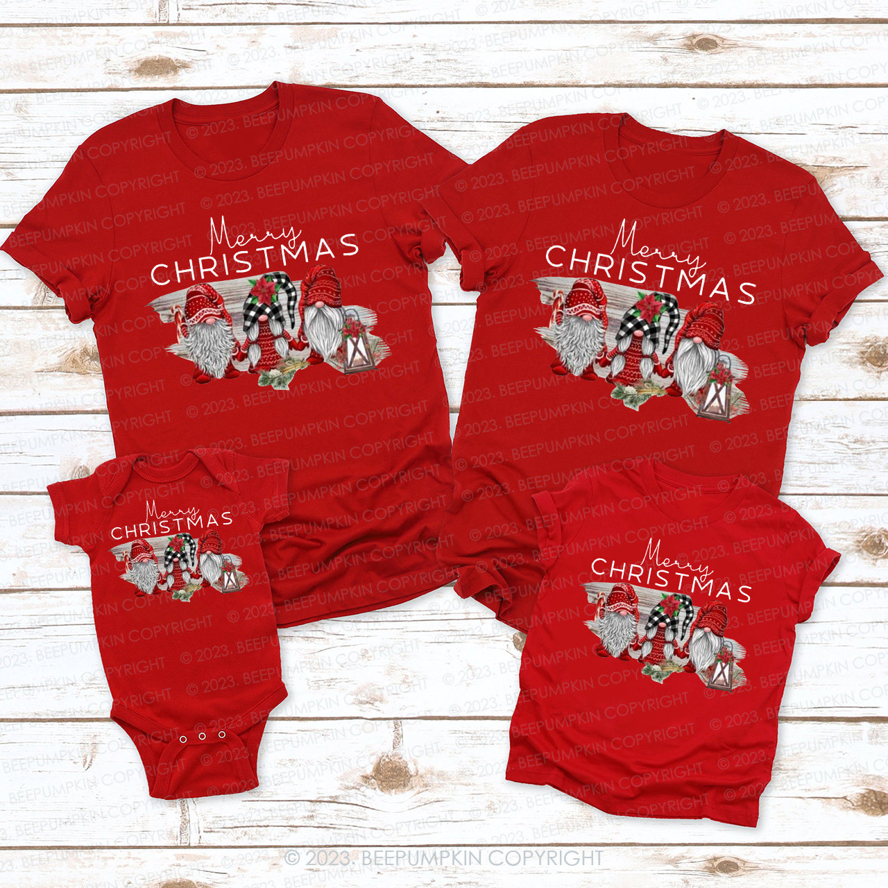 Merry Christmas Gnomes Family Matching Shirt