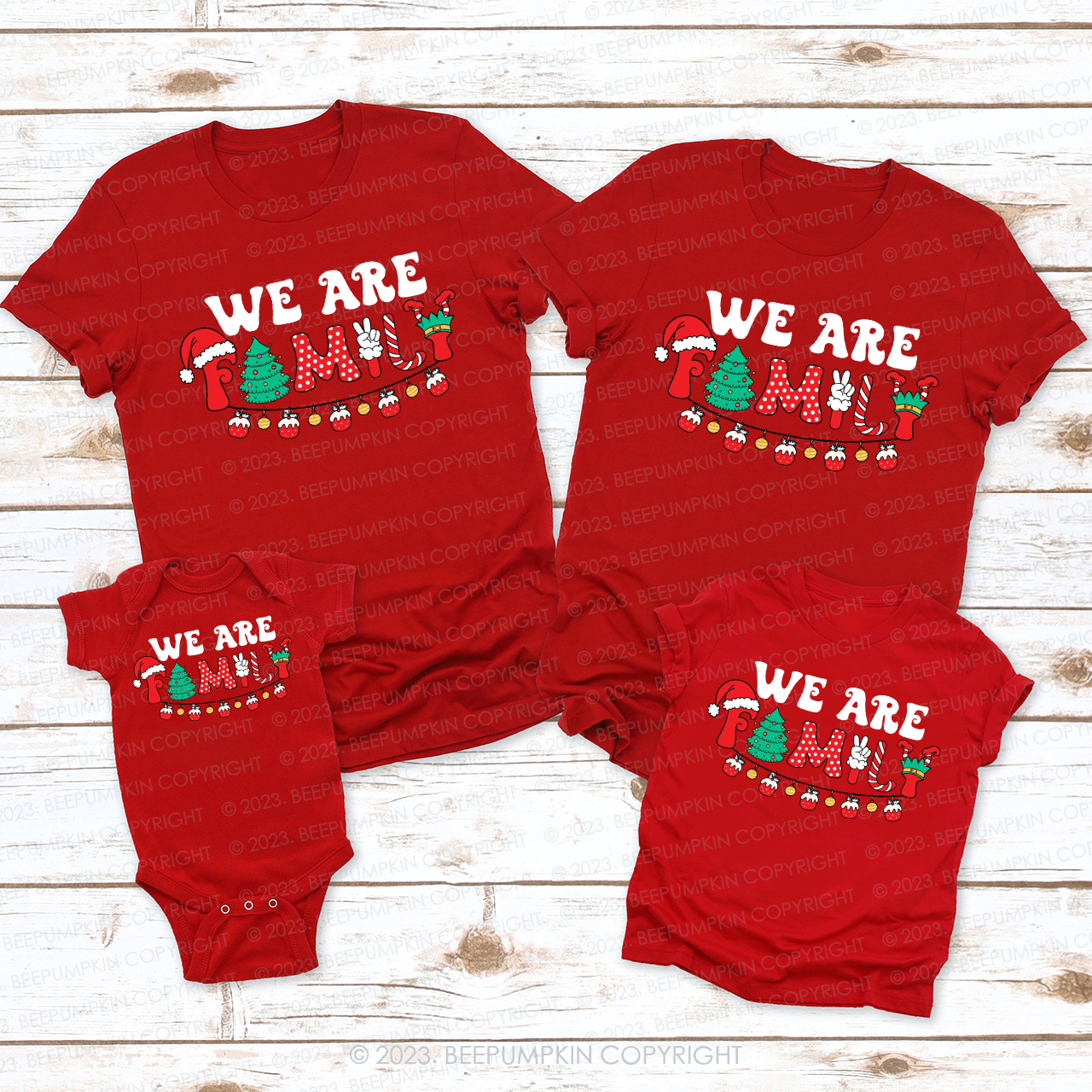 We are Family Christmas 2023 Holiday Matching Shirts