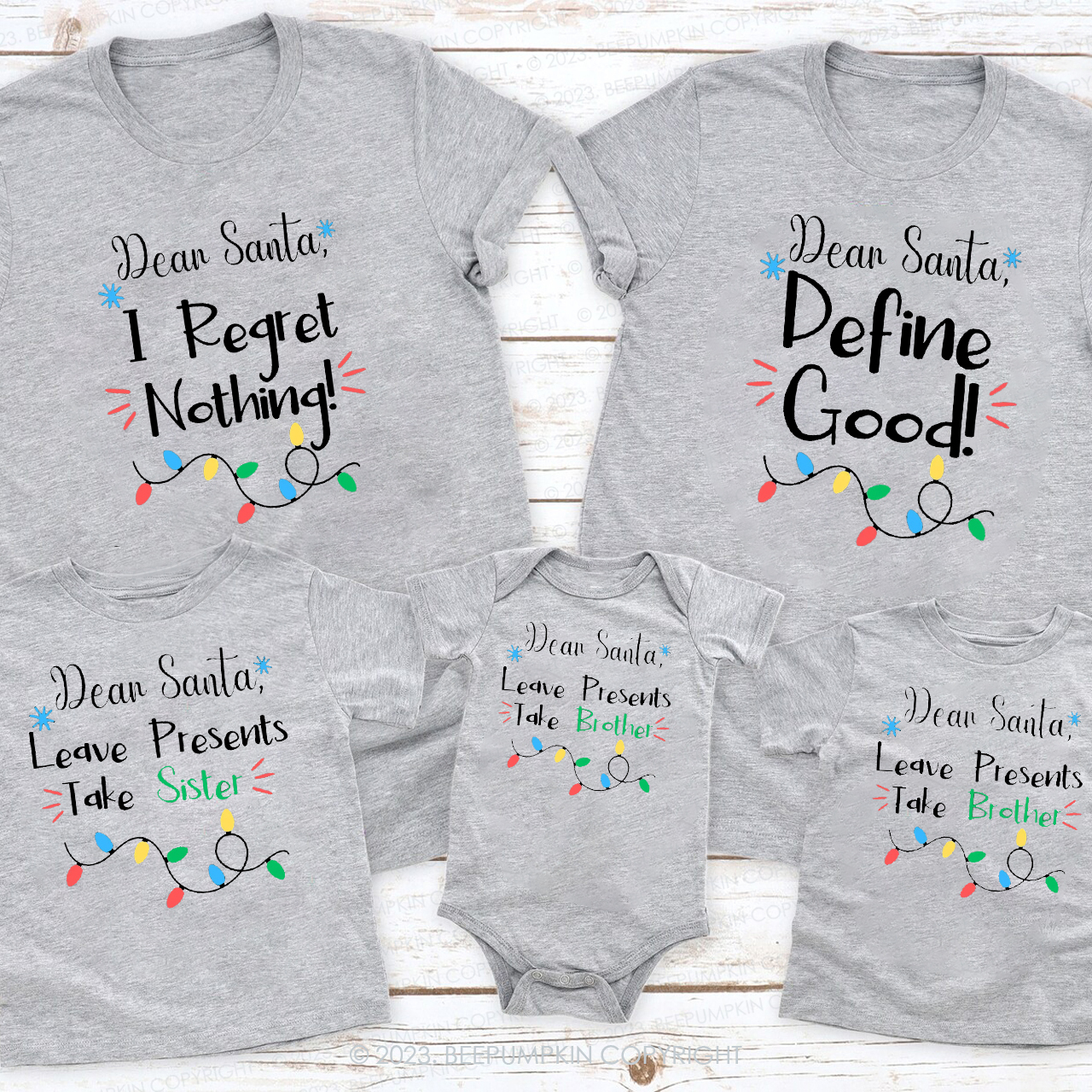 Christmas Dear Santa Group Family Holiday Matching Shirts