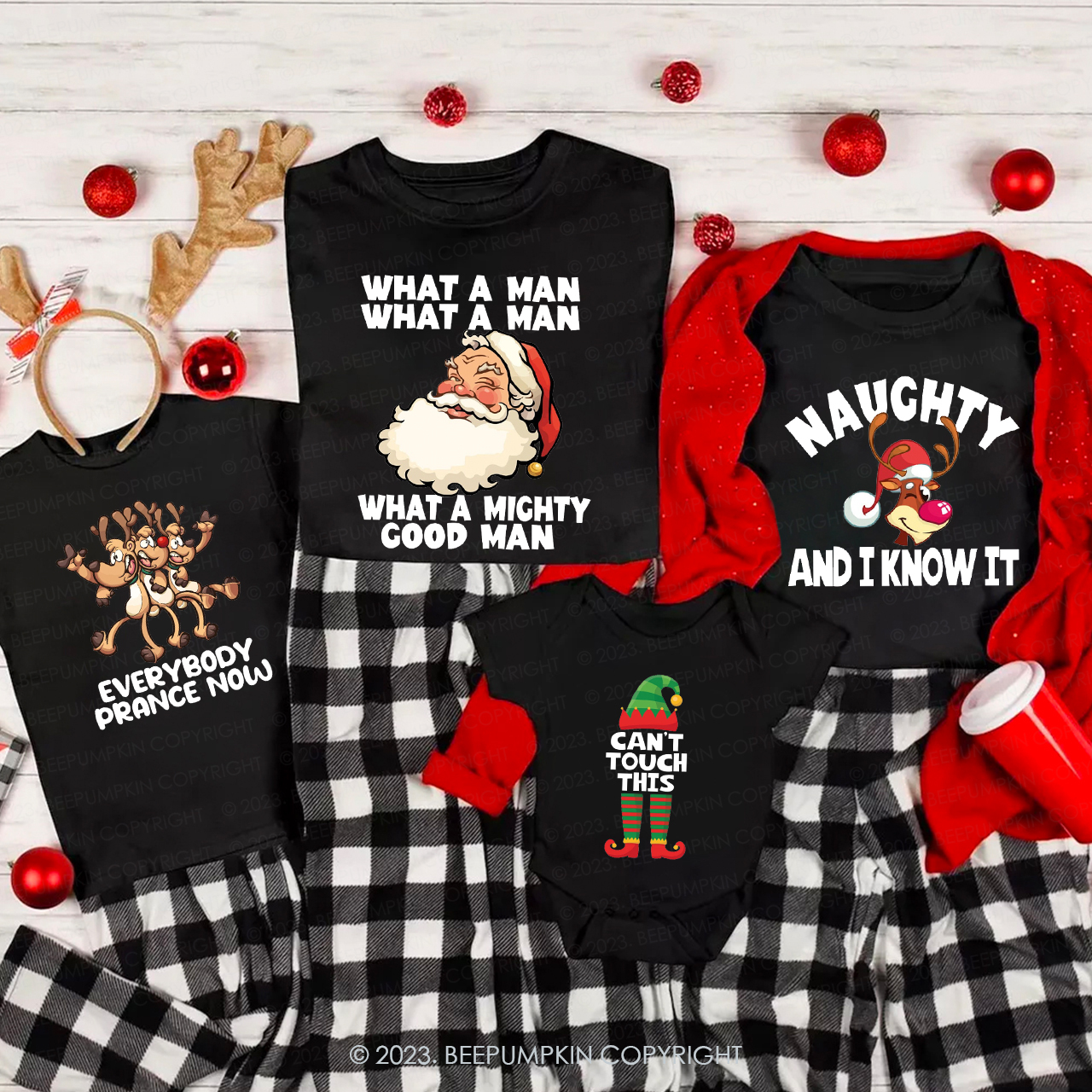 Family Group Matching Christmas Party Tees