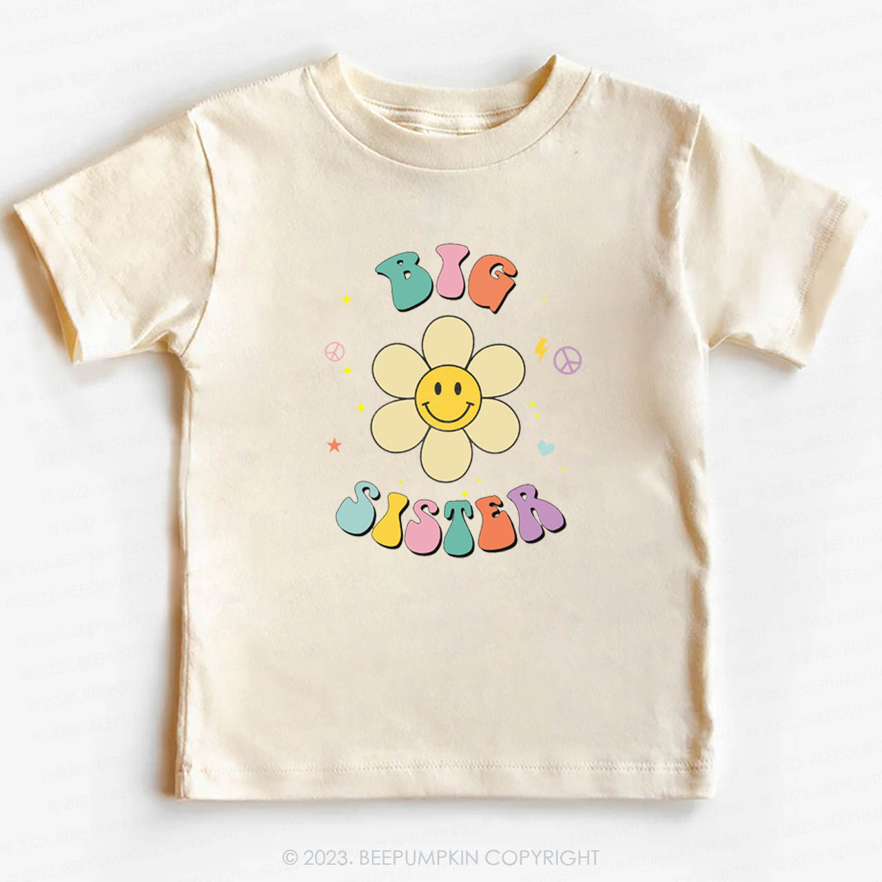 Personalized Smiley Face Flower Sibling -Toddler Tees