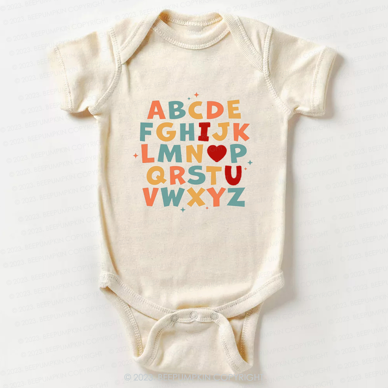 Alphabet I Love You Natural Bodysuit For Baby