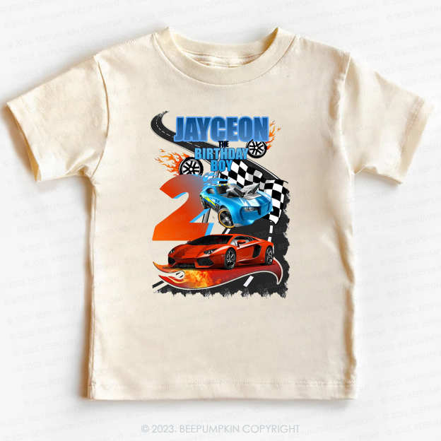 Personalized Birthday Boy Hot Wheels T-Shirt