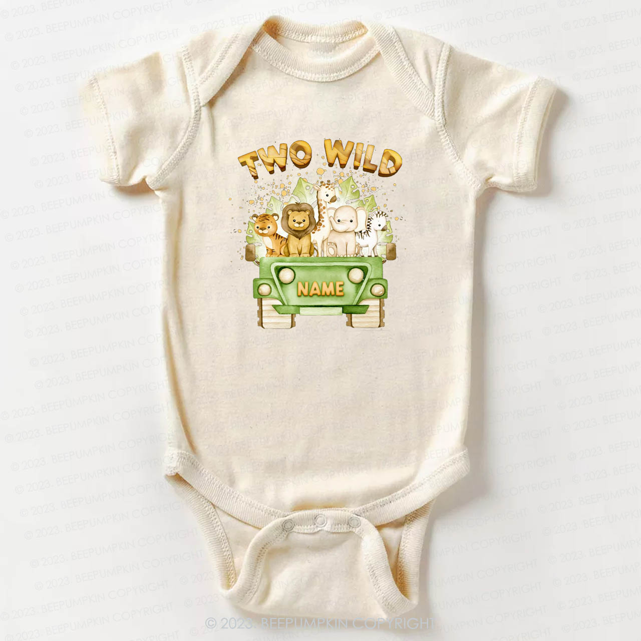 Two Wild Named Safari Bodysuit For Baby