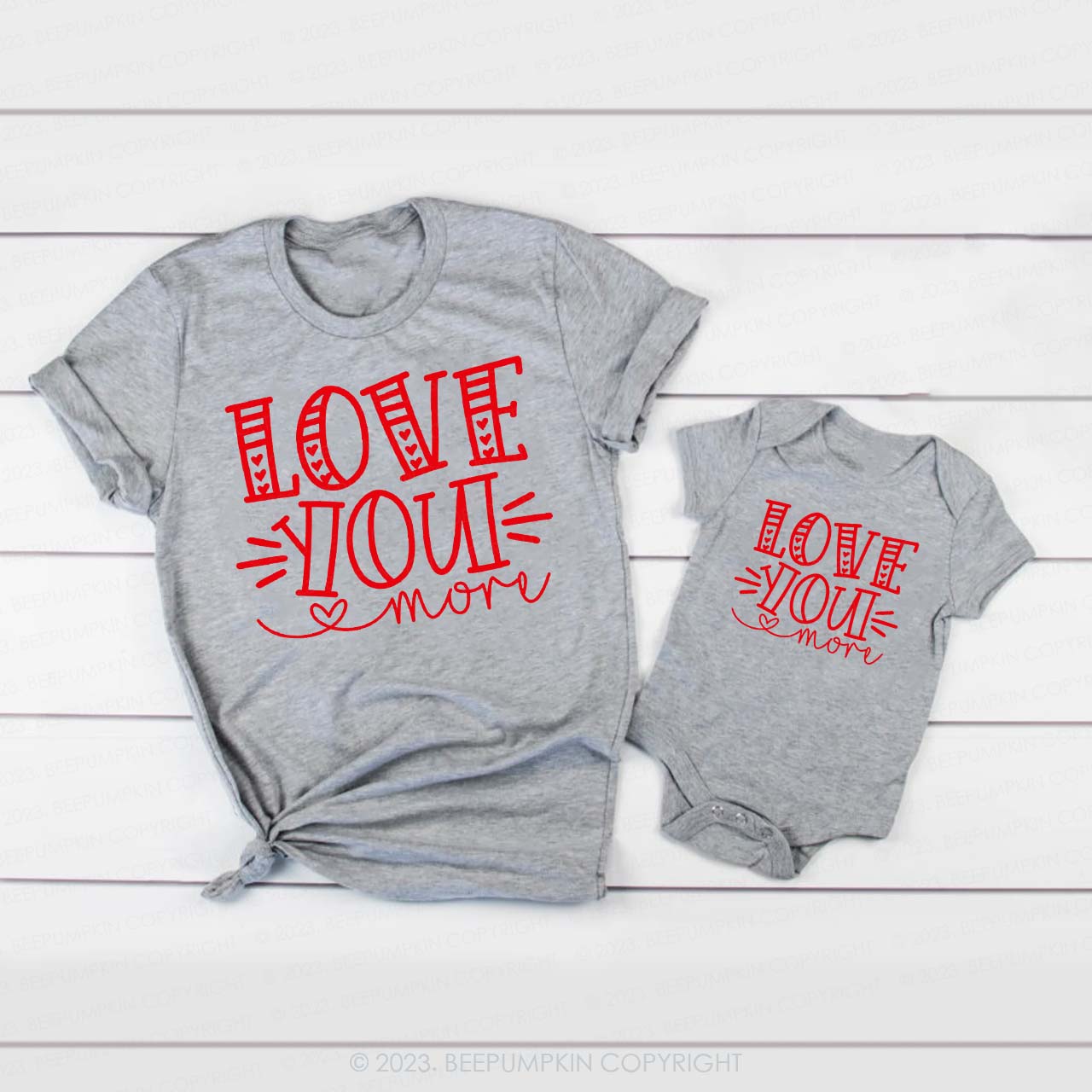Love You More Valentine's Family Matching Shirts