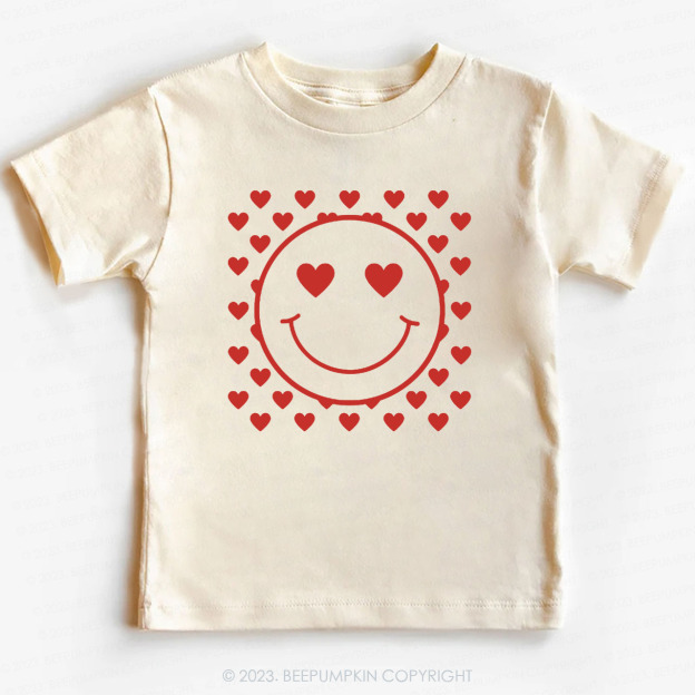 Love Smile Face Valentines Day Kids Tees