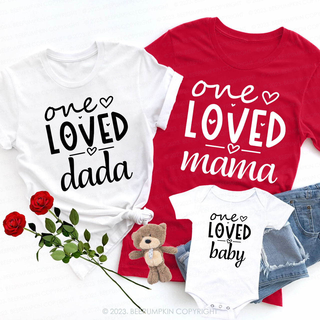 Custom One Loved Family Valentines Day Matching Shirts