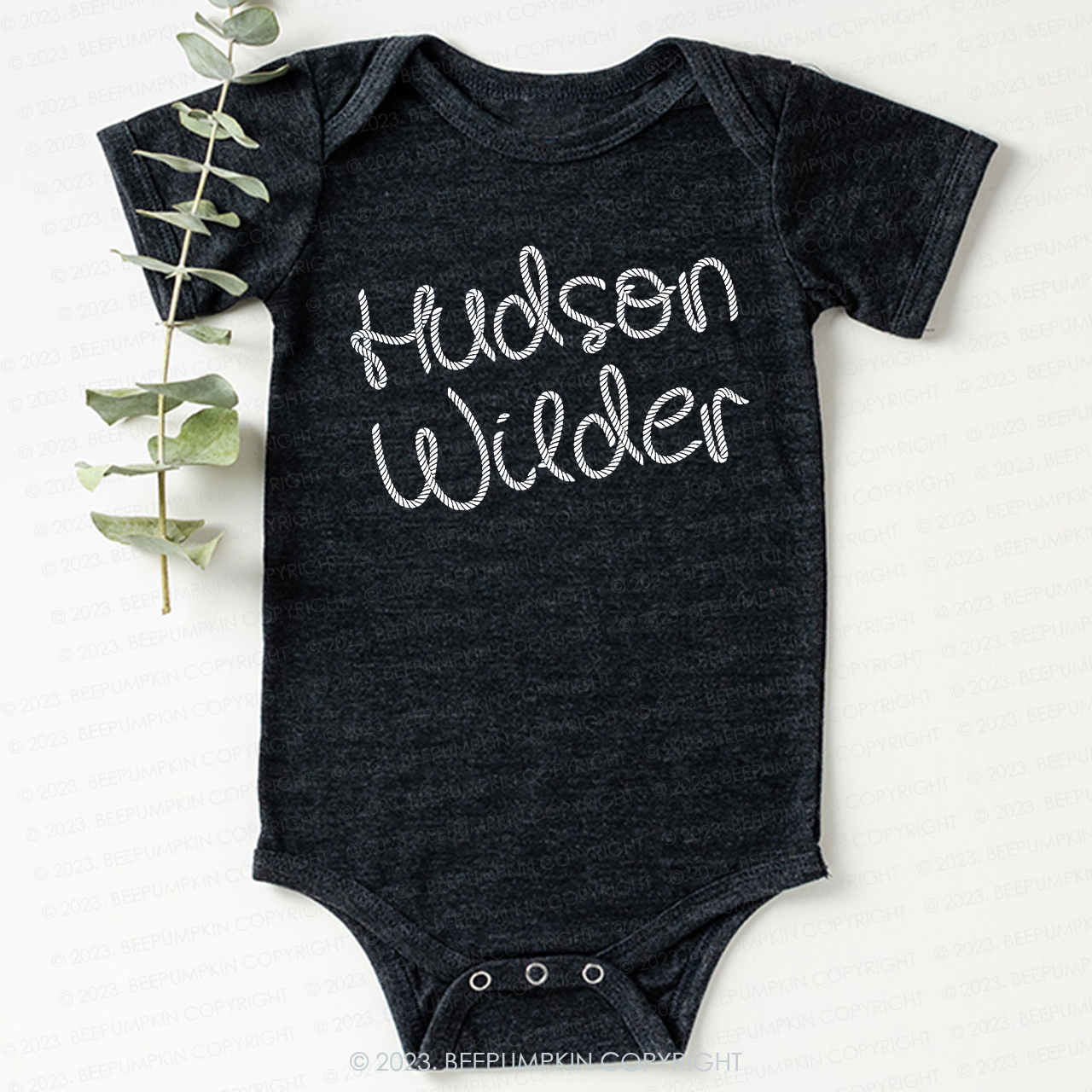Western Rope With Custom Name Bodysuit For Baby