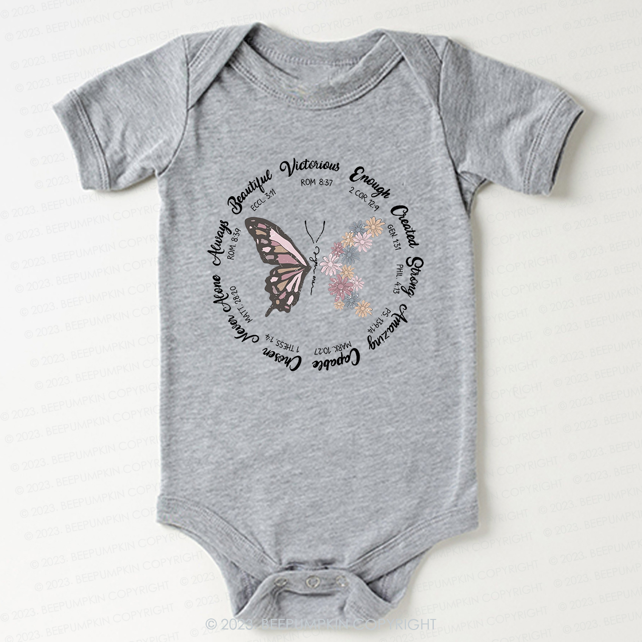 Butterfly Jesus Bible Verse Bodysuit For Baby