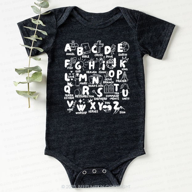 Biblical Alphabet Cut File Bodysuit For Baby
