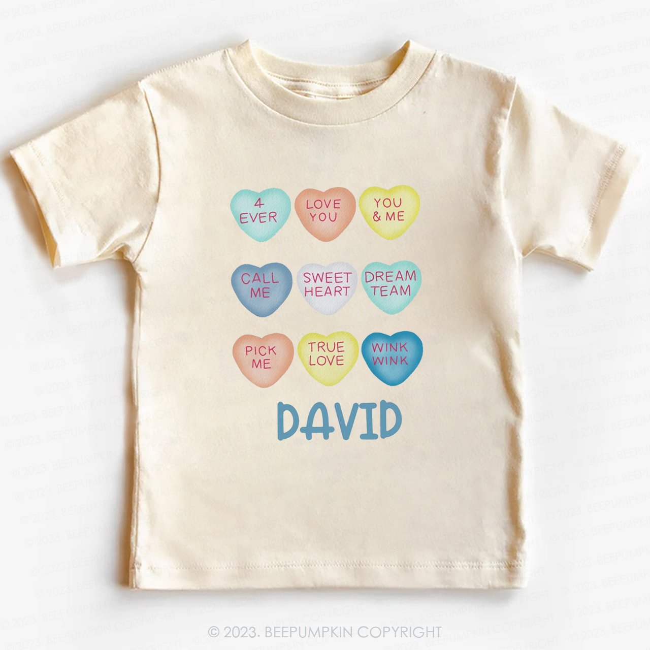  Personalized Colourful Valentine Heart -Toddler Tees