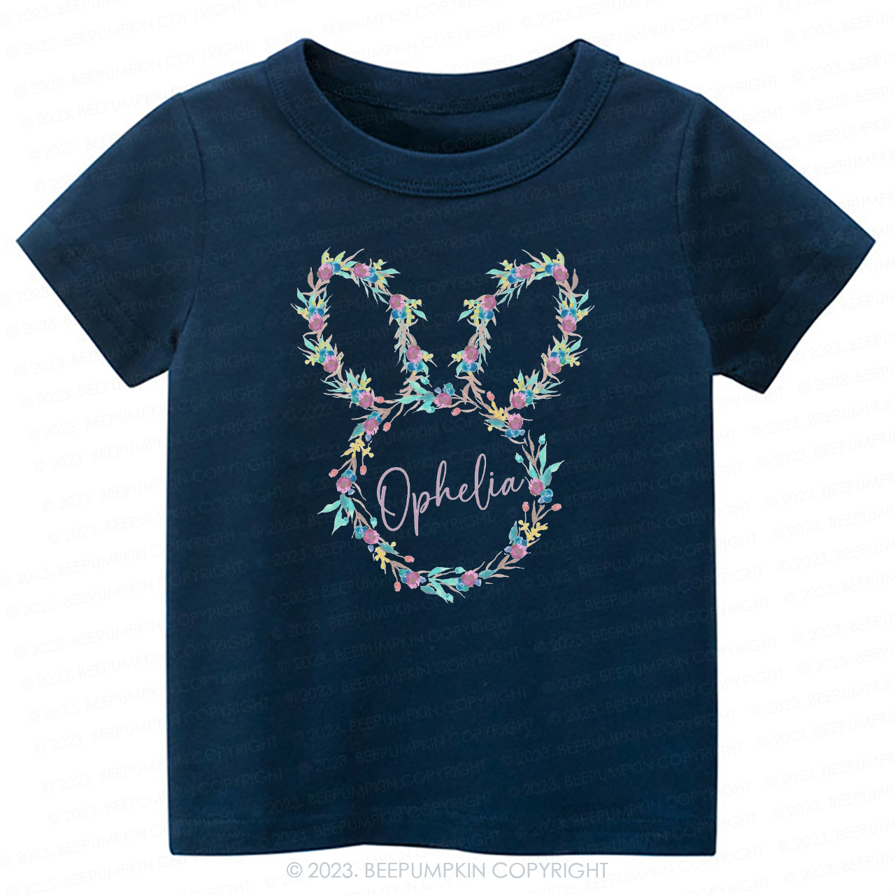 Floral Bunny Head Easter -Toddler Tees