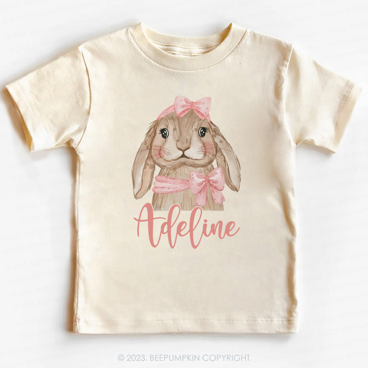 Easter Pink Bow Bunny -Toddler Tees