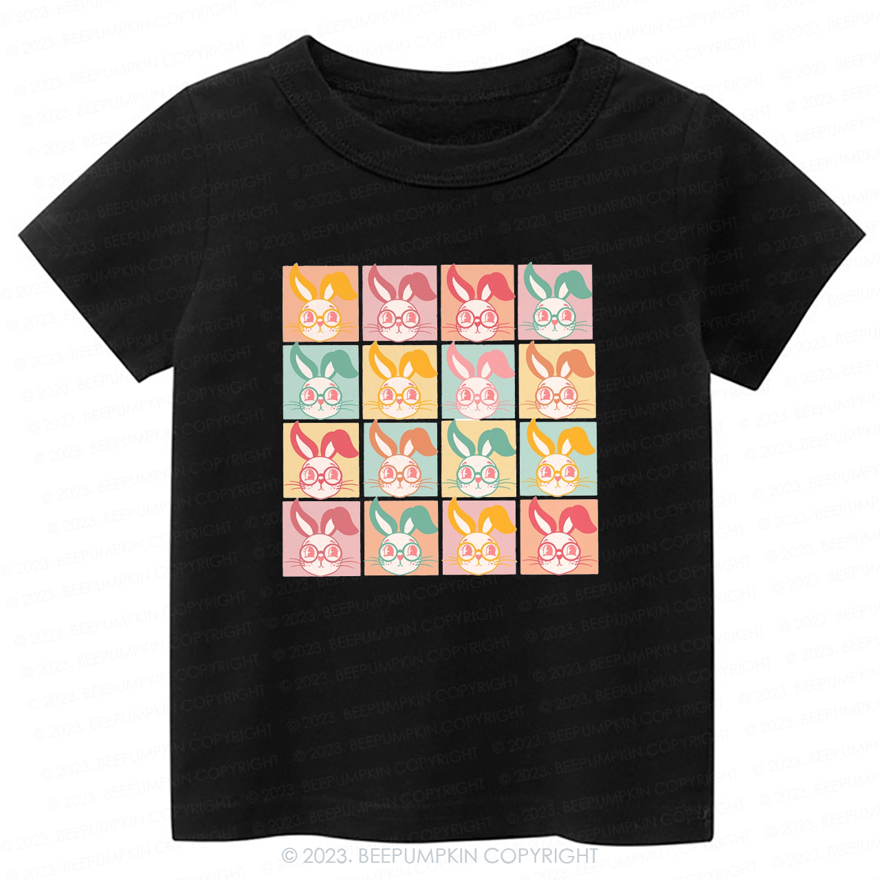 Checkered Bunny Kids Retro -Toddler Tees